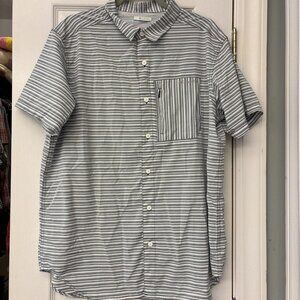 Columbia Shirt Mens Size L Gray Twisted Creek Omni Shade Collared Button Down